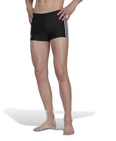 Rückansicht von adidas 3STRIPES BOXER Kastenbadehose Herren black-white