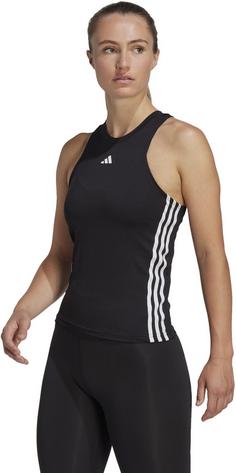 Rückansicht von adidas AEROREADY TRAIN ESSENTIALS 3-STREIFEN Funktionstank Damen black-white