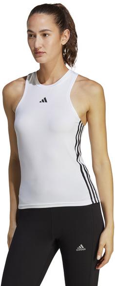 Rückansicht von adidas AEROREADY TRAIN ESSENTIALS 3-STREIFEN Funktionstank Damen white-black