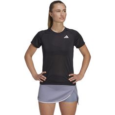 Rückansicht von adidas Club Tennisshirt Damen black