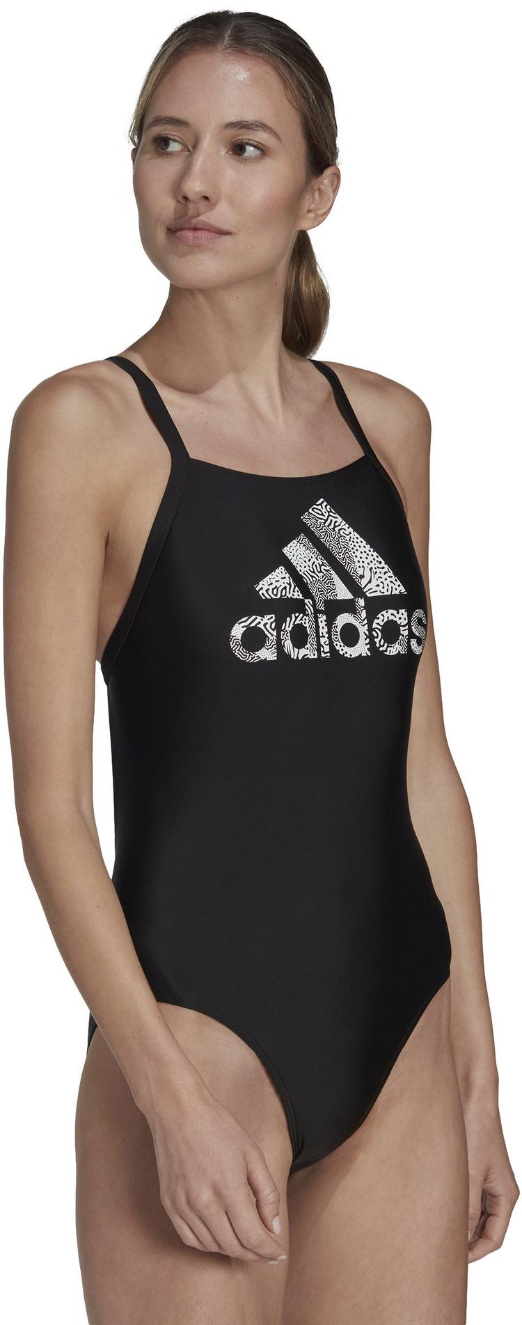 adidas adidas BIG LOGO SUIT Schwimmanzug Damen - black-white - 2 | SportScheck