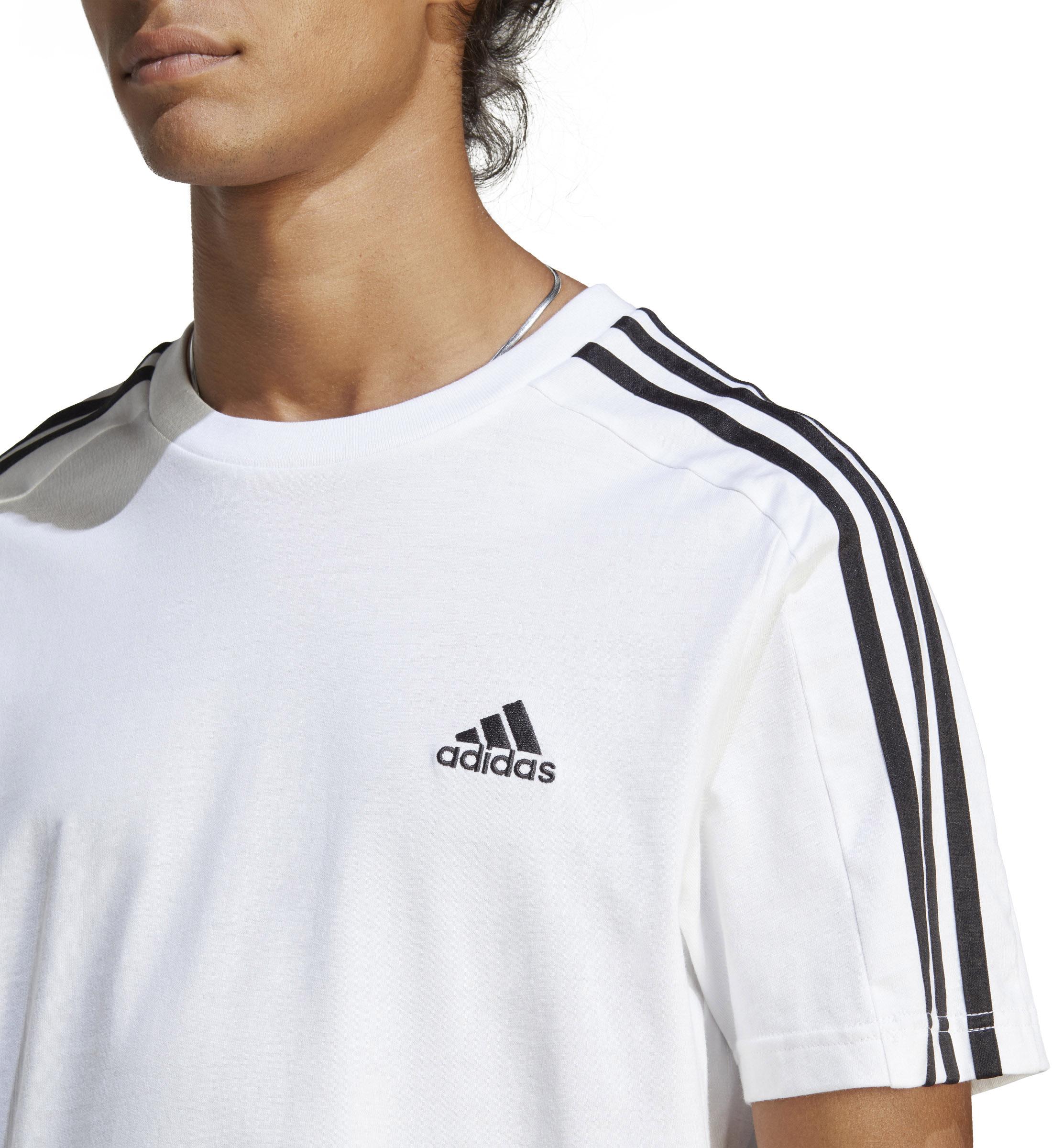 Adidas ESSENTIALS SINGLE JERSEY 3 STREIFEN T Shirt Herren white black im Online Shop von SportScheck kaufen