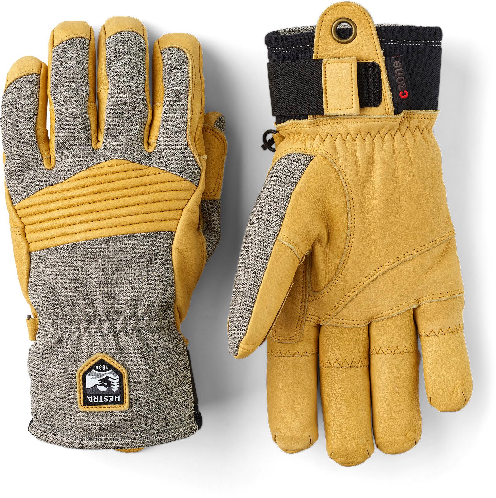 Hestra Army Leather Couloir Skihandschuhe light grey-tan
