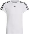 adidas TRAIN ESSENTIALS 3 STRIPES Funktionsshirt M&auml;dchen - white-black