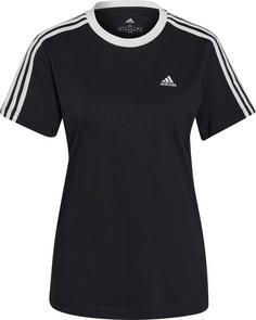 adidas 3S Boyfriend T-Shirt Damen black-white