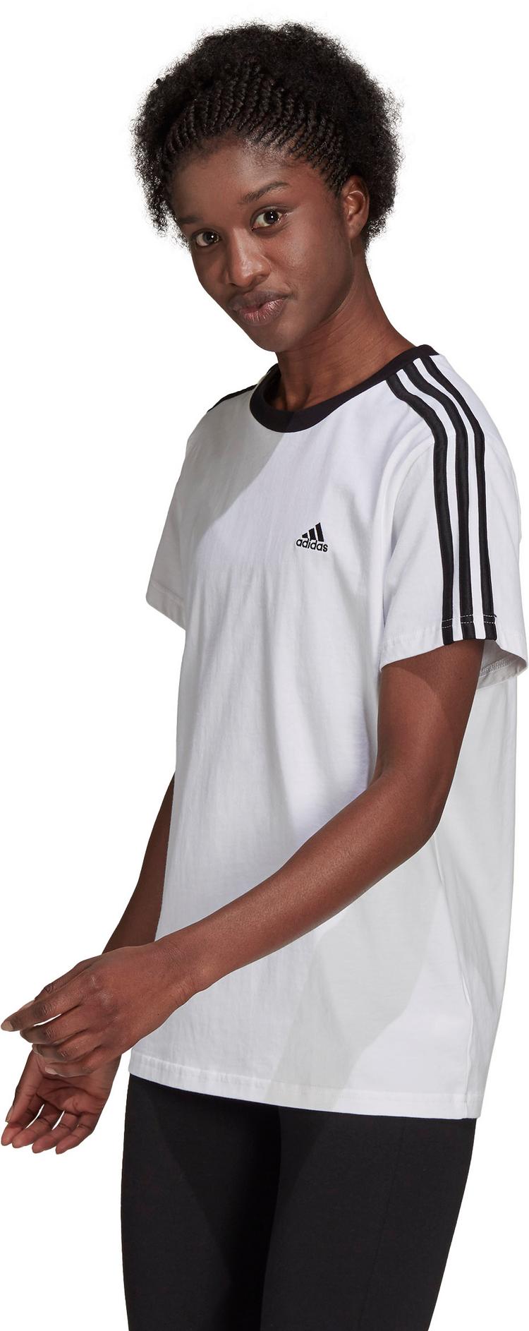 adidas adidas 3S Boyfriend T-Shirt Damen - white-black - 0 | SportScheck
