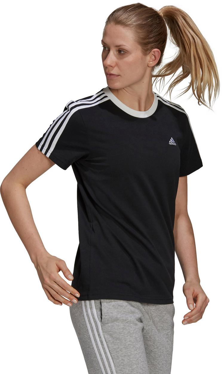 adidas adidas 3S Boyfriend T-Shirt Damen - black-white - 2 | SportScheck