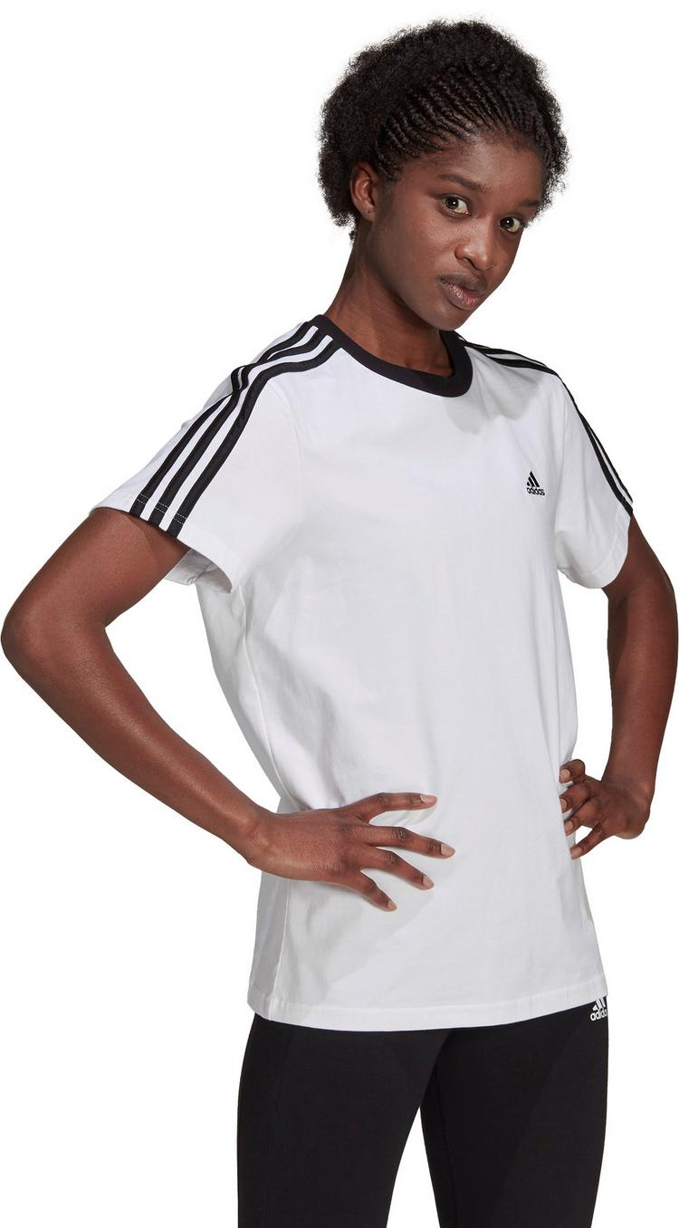 adidas adidas 3S Boyfriend T-Shirt Damen - white-black - 2 | SportScheck
