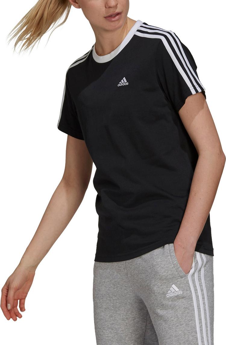adidas adidas 3S Boyfriend T-Shirt Damen - black-white - 3 | SportScheck
