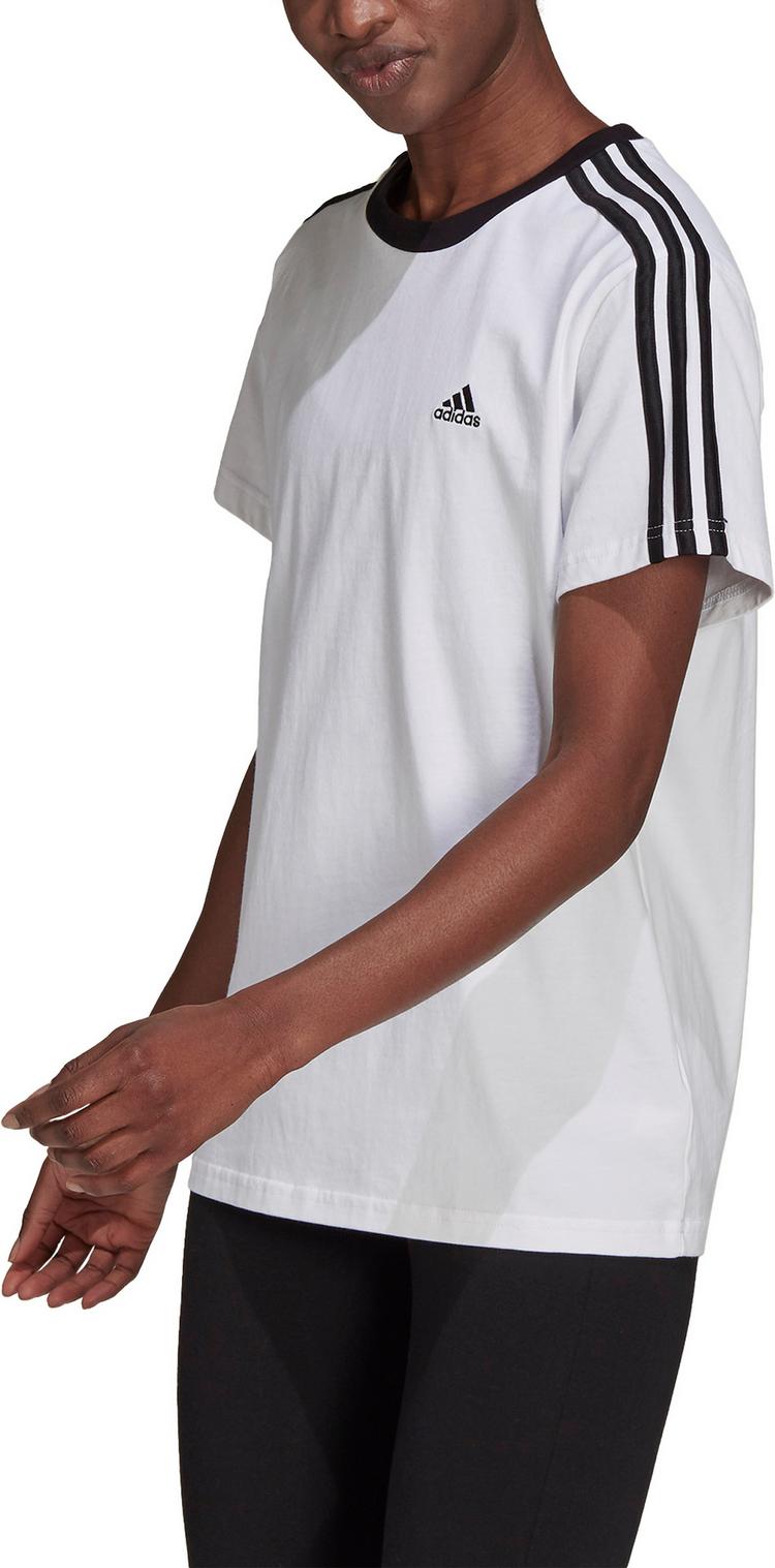 adidas adidas 3S Boyfriend T-Shirt Damen - white-black - 3 | SportScheck