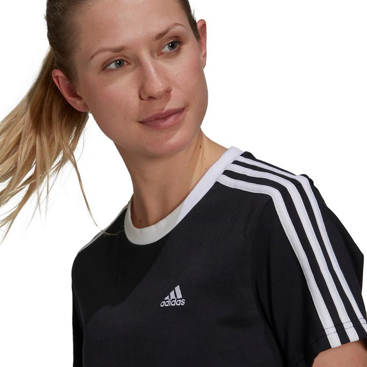adidas adidas 3S Boyfriend T-Shirt Damen - black-white - 4 | SportScheck