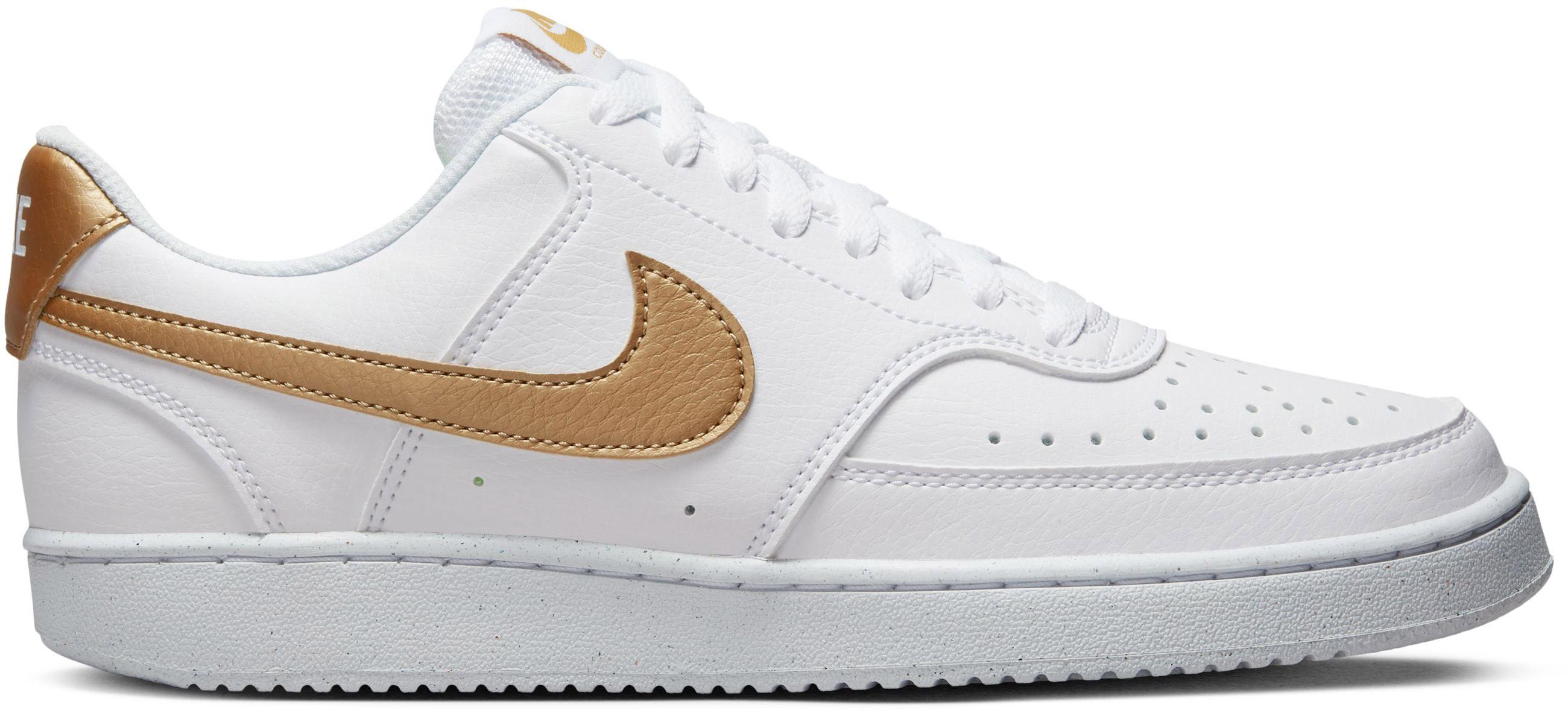 Nike Court Vision Next Nature Sneaker Damen white metallic gold white im Online Shop von SportScheck kaufen