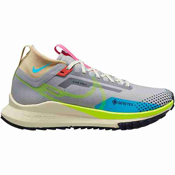 Nike GTX REACT PEGASUS TRAIL 4 Trailrunning Schuhe Damen wolf grey-volt-stadium green-baltic blue