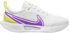 Nike ZOOM COURT PRO HC Tennisschuhe Damen white-fuchsia dream-citron tint-earth