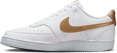 Rückansicht von Nike Court Vision Next Nature Sneaker Damen white-metallic gold-white