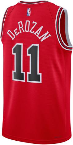 Rückansicht von Nike DeMar DeRozan Chicago Bulls Basketballtrikot Herren university red