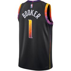 Rückansicht von Nike Devin Booker Phoenix Suns Basketballtrikot Herren black