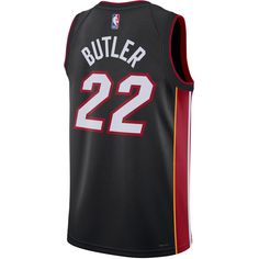 Rückansicht von Nike Jimmy Butler Miami Heats Basketballtrikot Herren black