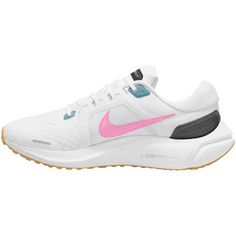 Rückansicht von Nike AIR ZOOM VOMERO 16 Laufschuhe Damen white-pink spell-noise aqua-wheat gold