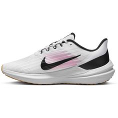 Rückansicht von Nike NIKE AIR WINFLO 9 Laufschuhe Damen white-pink spell-black-wheat gold