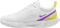 Rückansicht von Nike ZOOM COURT PRO HC Tennisschuhe Damen white-fuchsia dream-citron tint-earth