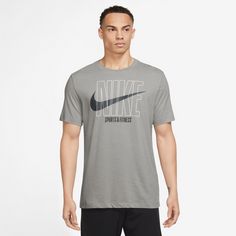 Rückansicht von Nike Dri-fit Slub Funktionsshirt Herren dk grey heather