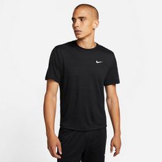Rückansicht von Nike Miler Funktionsshirt Herren black-honeydew-reflective silv