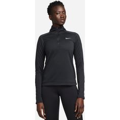 Rückansicht von Nike DF PACER Funktionsshirt Damen black-reflective silv