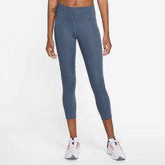 Rückansicht von Nike DF FAST 3/4-Lauftights Damen diffused blue-reflective silv