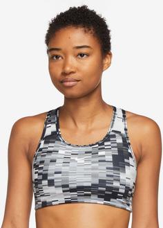 Rückansicht von Nike DRI-FIT SWOOSH Sport-BH Damen black-white