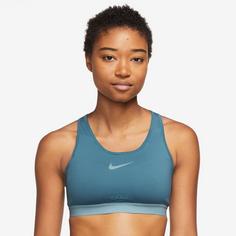 Rückansicht von Nike DRI-FIT  SWOOSH Sport-BH Damen noise aqua-noise aqua-ocean bliss