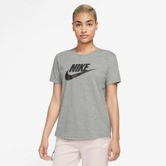 Rückansicht von Nike Essential Icon Futura T-Shirt Damen dark grey heather