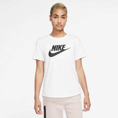 Rückansicht von Nike Essential Icon Futura T-Shirt Damen white