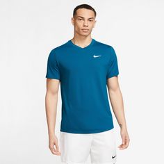 Rückansicht von Nike Victory Tennisshirt Herren green abyss-white
