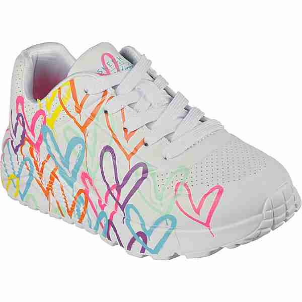Skechers X JGOLDCROWN UNO LITE SPREAD THE LOVE Sneaker Kinder white-neon multi