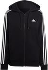 adidas ESSENTIALS 3-STREIFEN FRENCH TERRY Kapuzenjacke Damen - black-white