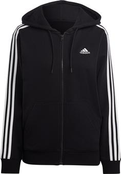 adidas ESSENTIALS 3-STREIFEN FRENCH TERRY Kapuzenjacke Damen black-white