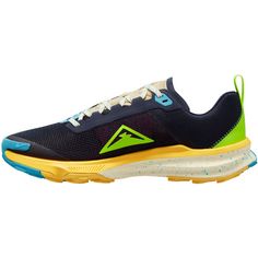 Rückansicht von Nike REACT TERRA KIGER 9 Trailrunning Schuhe Damen obsidian-volt-citron pulse-baltic blue