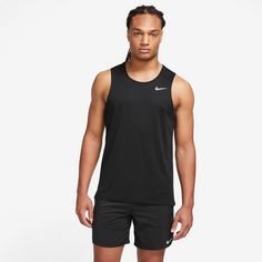 Rückansicht von Nike Miler Funktionstank Herren black-reflective silv