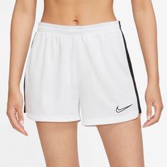 Rückansicht von Nike Academy23 Fußballshorts Damen white-black-black