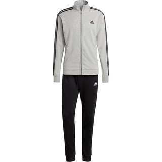 adidas BASIC 3-STREIFEN FRENCH TERRY Trainingsanzug Herren medium grey heather-black