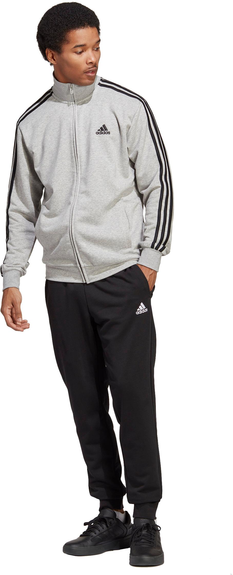 Adidas BASIC 3-STREIFEN FRENCH von im Herren medium grey TERRY SportScheck Online heather-black kaufen Shop Trainingsanzug