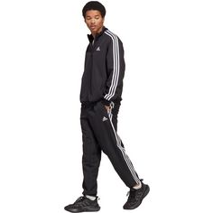 Rückansicht von adidas 3-STREIFEN Trainingsanzug Herren black-black