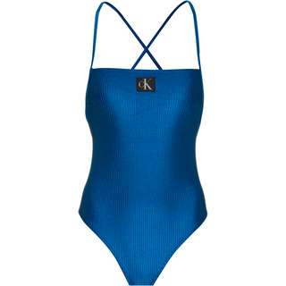 Calvin Klein CK MONOGRAM RIB-S Badeanzug Damen regatta blue