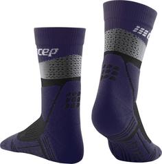 Rückansicht von CEP Max Cushion Wandersocken Damen grey-purple