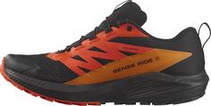 Rückansicht von Salomon GTX SENSE RIDE 5 Trailrunning Schuhe Herren black-scarlet ibis-turmeric