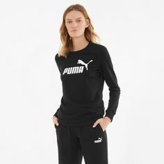 Rückansicht von PUMA ESSENTIAL LOGO Langarmshirt Damen black