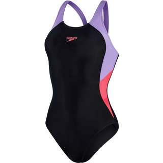 SPEEDO Colourblock Splice Schwimmanzug Damen black-miami lilac-rasberry fil