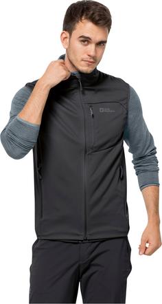 Rückansicht von Jack Wolfskin HIGHEST PEAK Softshell Weste Herren black