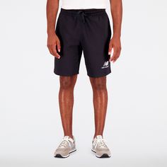 Rückansicht von NEW BALANCE Essentials Stacked Shorts Herren black